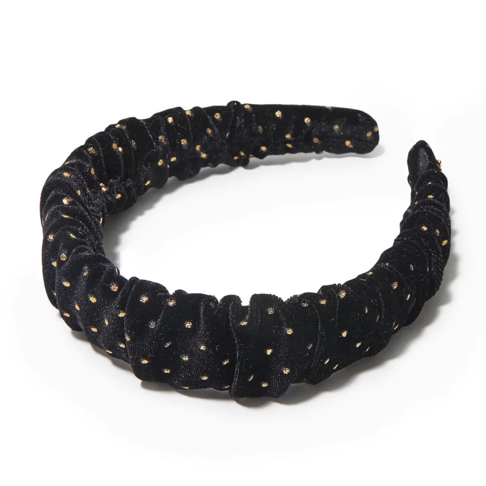 NWT Original Packaging - Lele Sadoughi Jet Dot Velvet Kelly Headband